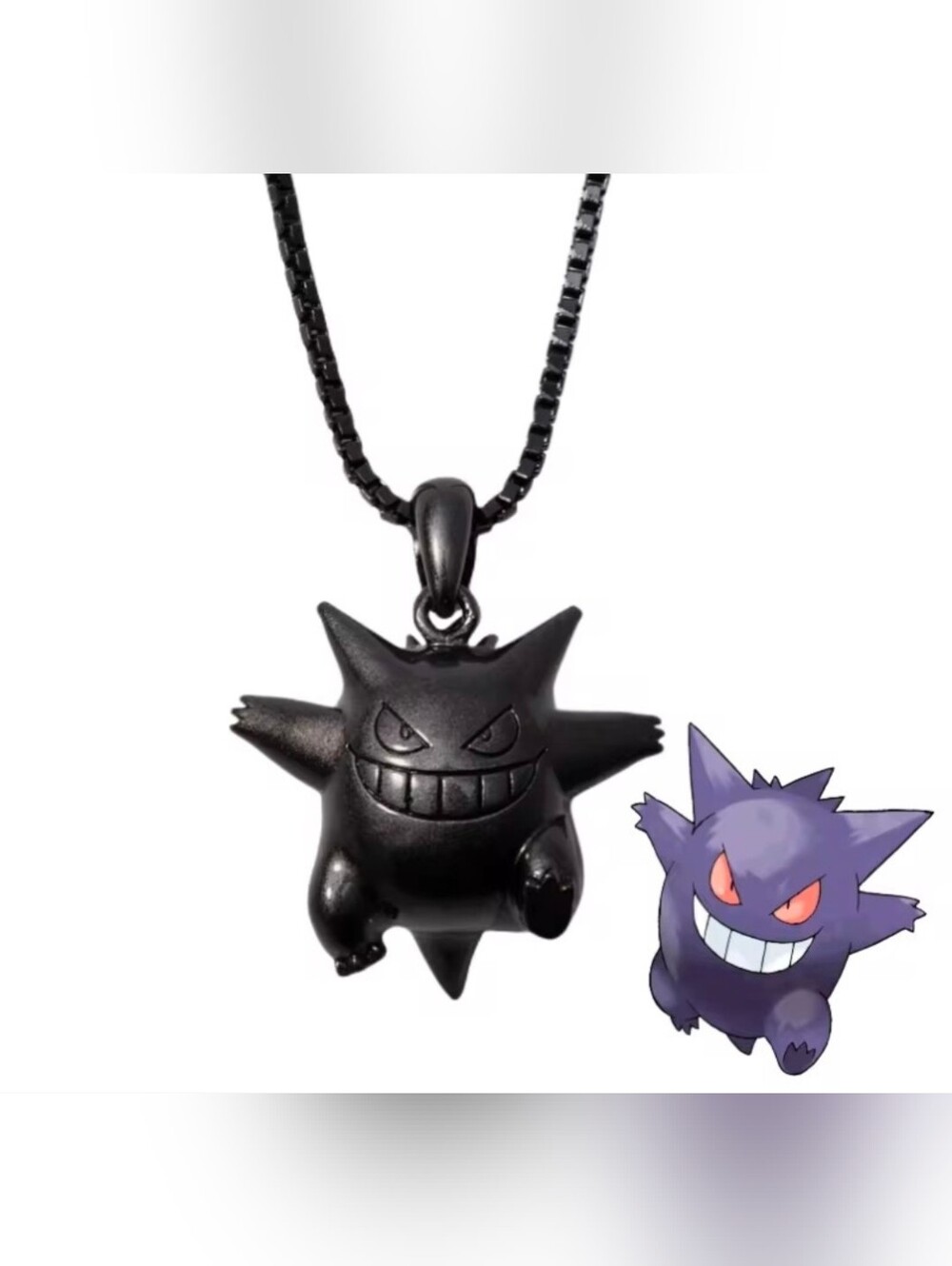 Pokemon Gengar Silver Plated Necklace